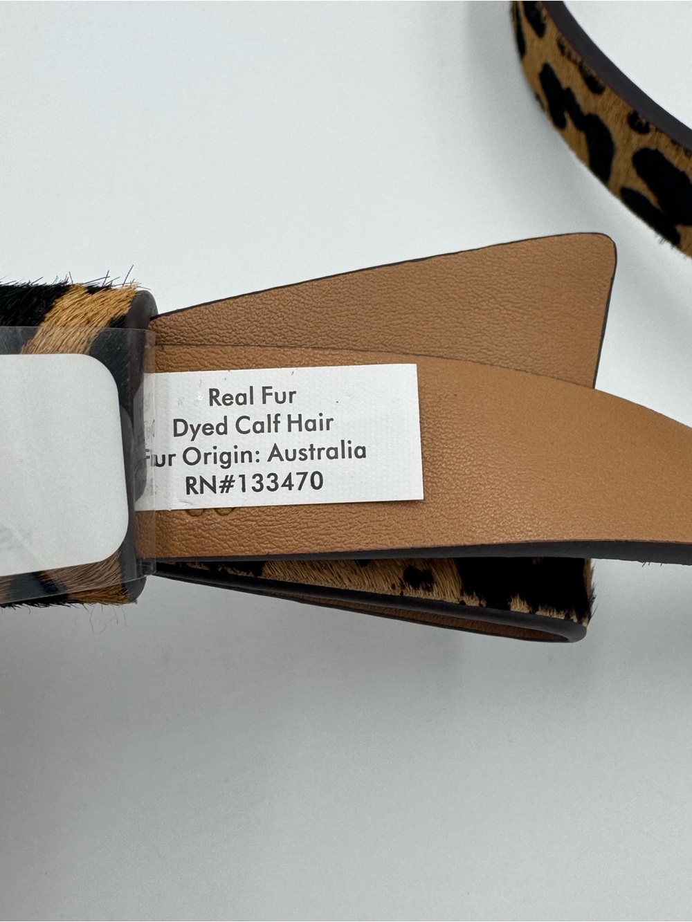 kate spade Calf Hair Leopard Print Bow Leather Belt NWT - Picture 5 of 5
